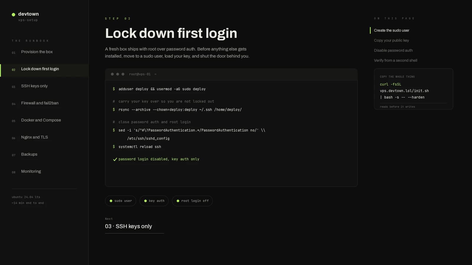 vps.devtown.lol · the runbook
